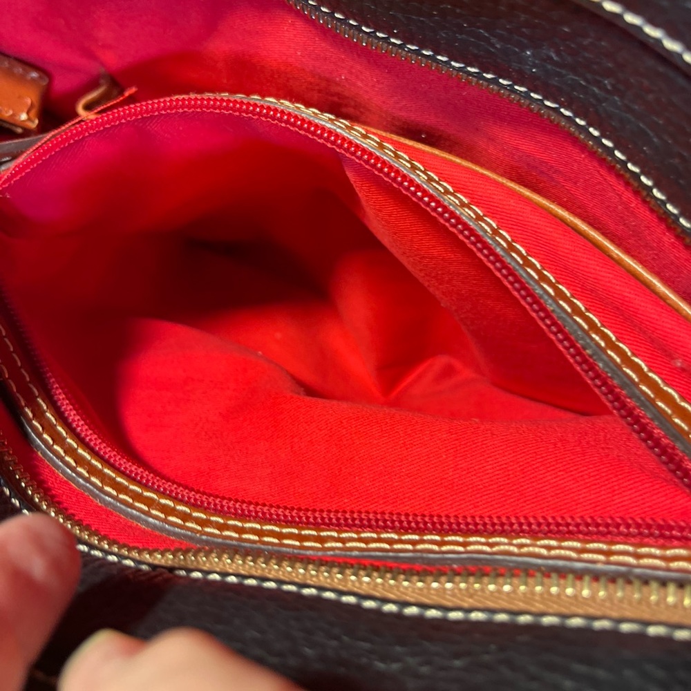 Dooney & Bourke Black and Brown Leather Tote Bag - Picture 8 of 12